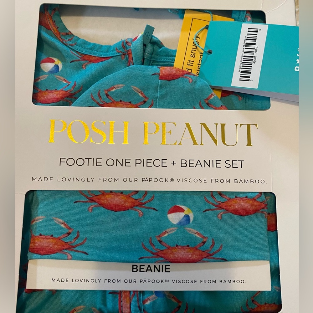 NWT! Posh Peanut Footie Beanie & Set Sz: 18-24 Months